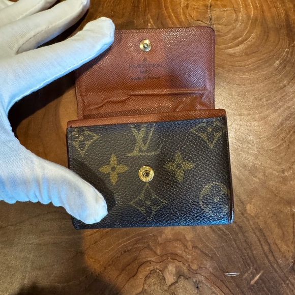 Louis Vuitton Monogram Porte Monnaie Plat Coin Purse Wallet Brown/ - Picture 7 of 15